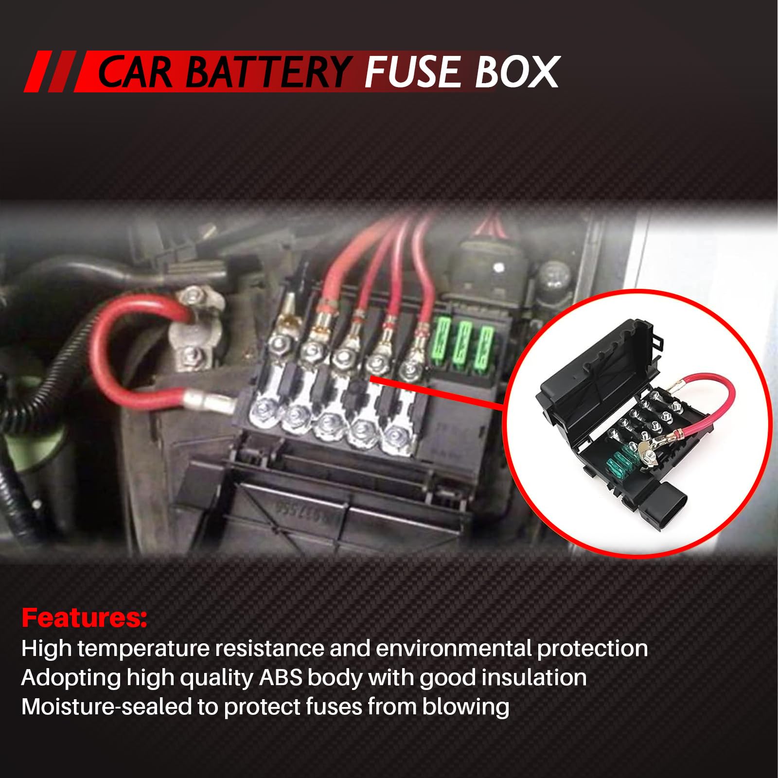 Boîte à fusibles Borne de batterie, porte-fusible de rechange pour A3 Toledo II Leon I Golf IV Accessoires de voiture Pièce # 1J0937617D 1J0937550A