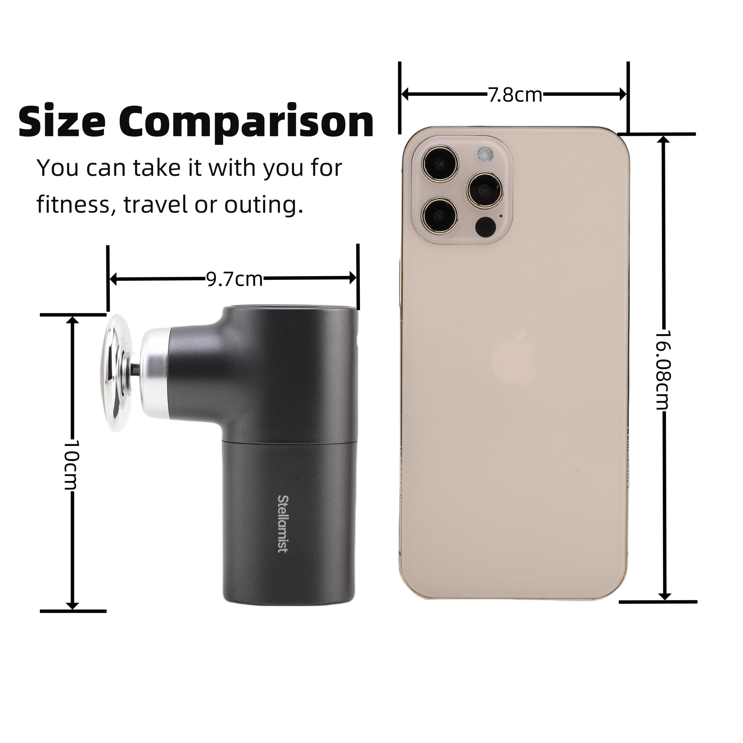 Super mini pistola de masaje con calor, masajeador portátil de percusión para tejidos profundos, pistola de masaje compacta de viaje, recuperación completa del cuerpo y alivio para