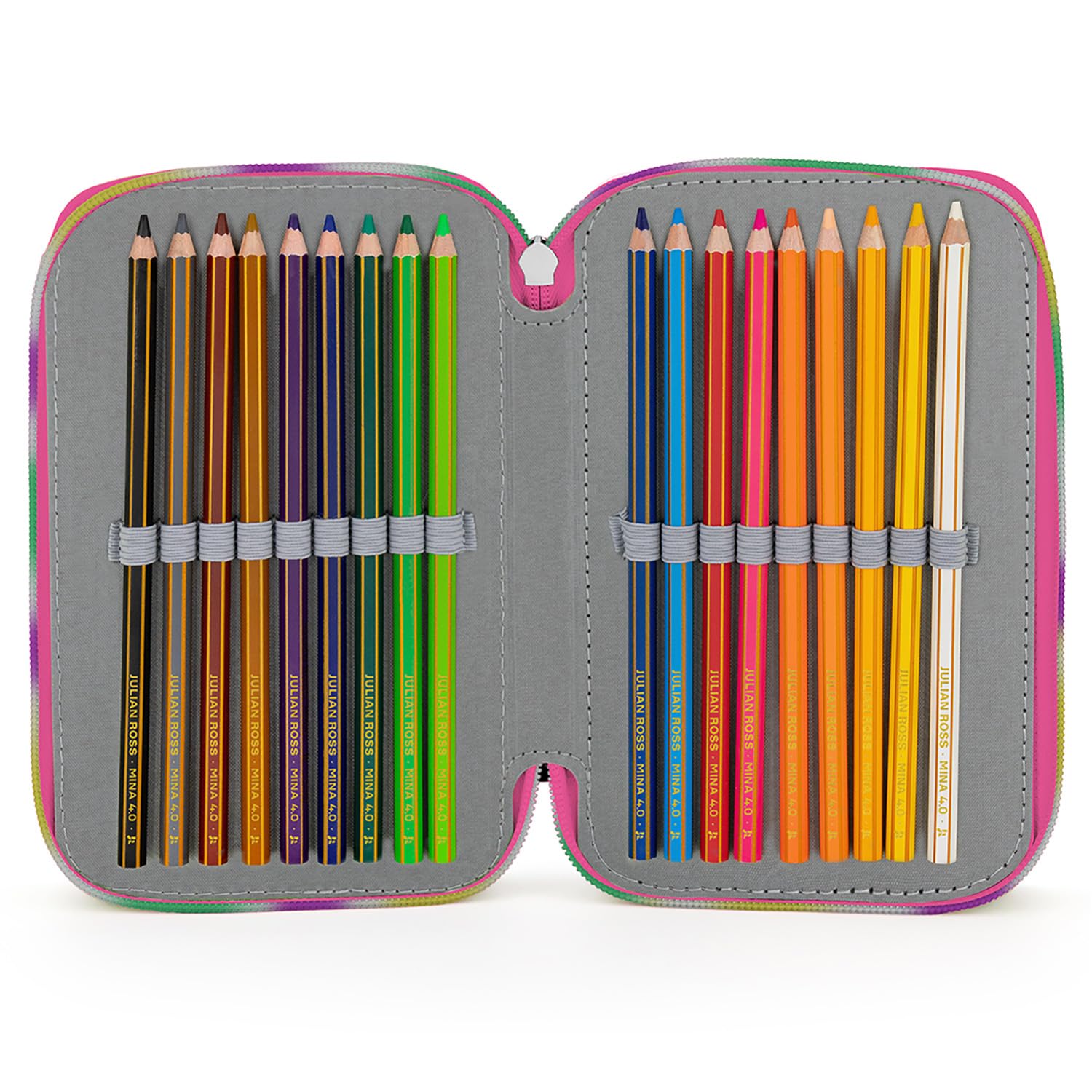 Plumier Triple 45 Piezas para Disney Princesas Fan – Estuche Escolar Completo con Bolígrafos Gel Borrables, Lápices 4.0 mm, Rotuladores, Tijeras, Pegamento – Ideal Primaria y Regalo niña Clondo