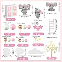 Vista 3 de Yinder Adornos para Tarta de Oso Mini Adornos para Tarta de Oso Adornos para Tarta de Bola de Perla Blanca y Oro para Decoraciones de Fiesta de Gris