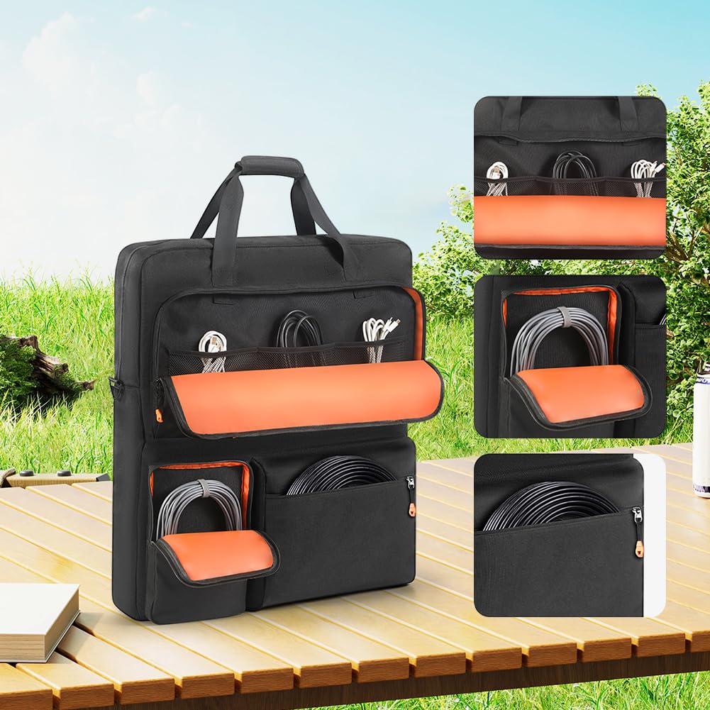 Generic Przenośna torba na panele słoneczne 100W-220W, wyściełany organizer z paskiem na ramię, wodoodporna ochrona