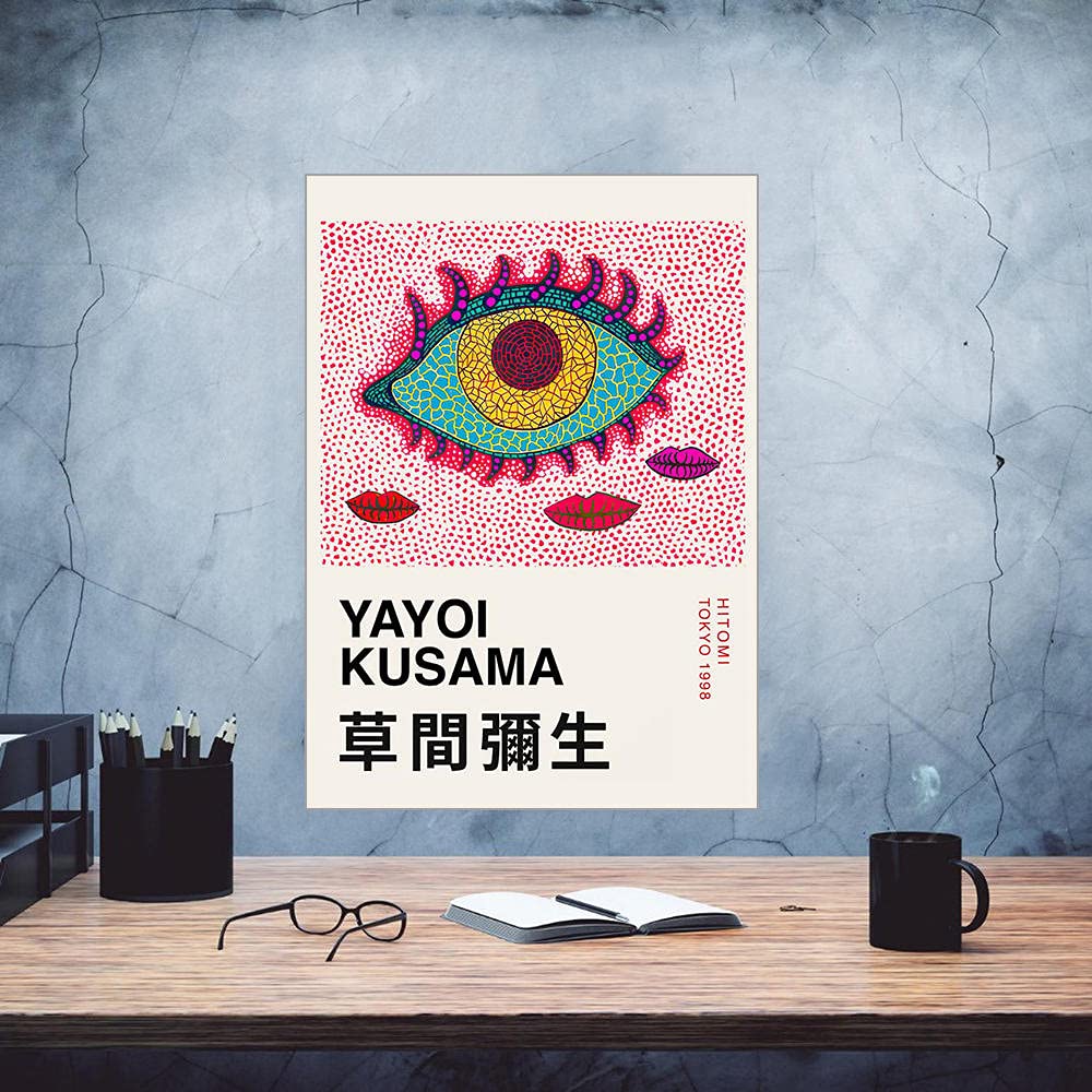 Amazon.co.jp: Yayoi Kusama草間彌生絵画インテリア抽象無限大ドット
