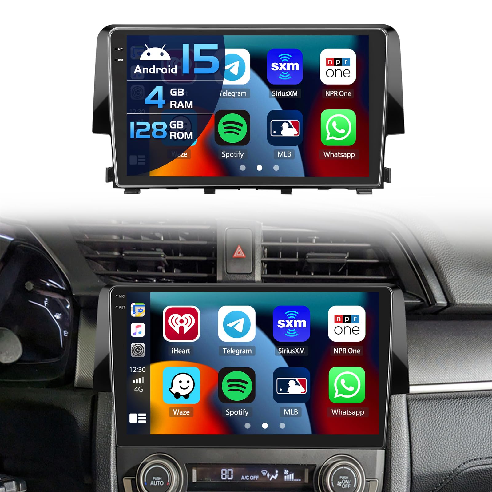 Inefala 2+64G Android 13 CarPlay Car Stereo Radio for Honda Civic