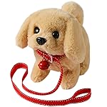 KSABVAIA Plush Golden Retriever Toy Puppy Electronic Interactive Dog - Walking, Barking, Tail Wagging, Stretching Companion Animal for Kids Toddlers