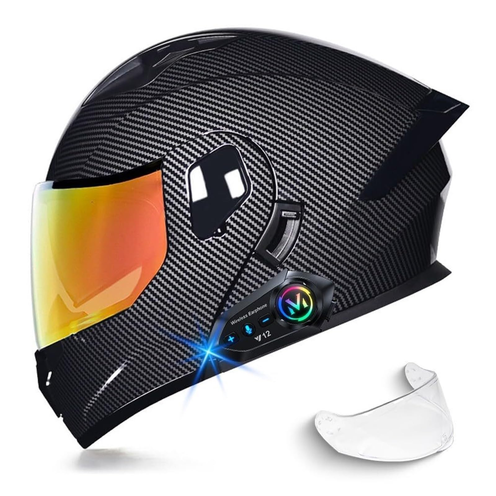 Kask Motocyklowy Szczękowy, [Aero Stratos] Uszczelnienie Akustyczne, ECE 22.06 DOT, Podwójna Wizjera dla Cruiser Street Bike