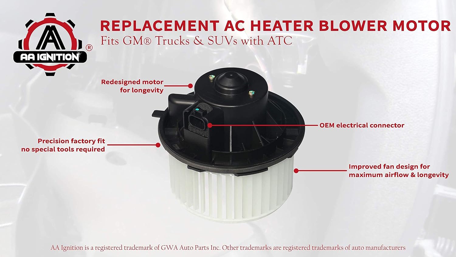 AC Heater Blower Motor and Harness - Compatible with Chevy, GMC & Other GM Vehicles - Silverado, Tahoe, Avalanche, Suburban, Escalade, Sierra, Yukon, H2 - Replaces 15-81683, 22741027, 20760618, 700164