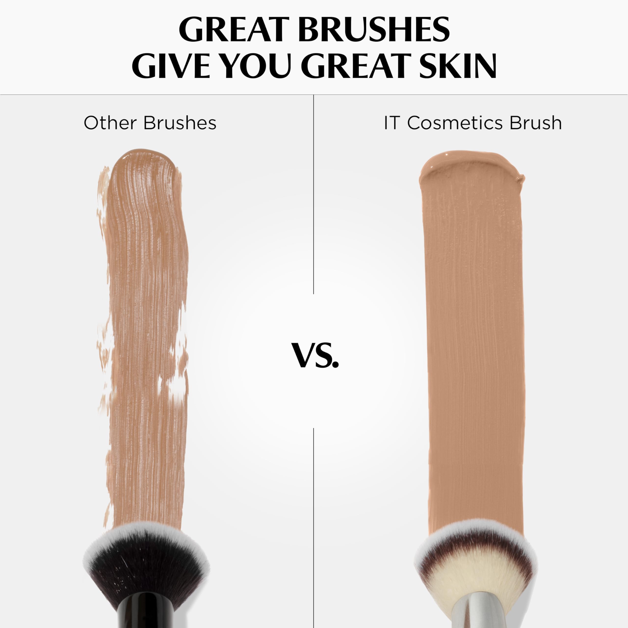 IT Cosmetics Heavenly Luxe Complexion Perfection Brush #7 - Dual-Ended Premium Makeup Brush for Foundation Concealer & Contour, Ultra-Soft Synthetic Fibers, Airbrush Finish, Pro-Hygienic, Cruelty-free