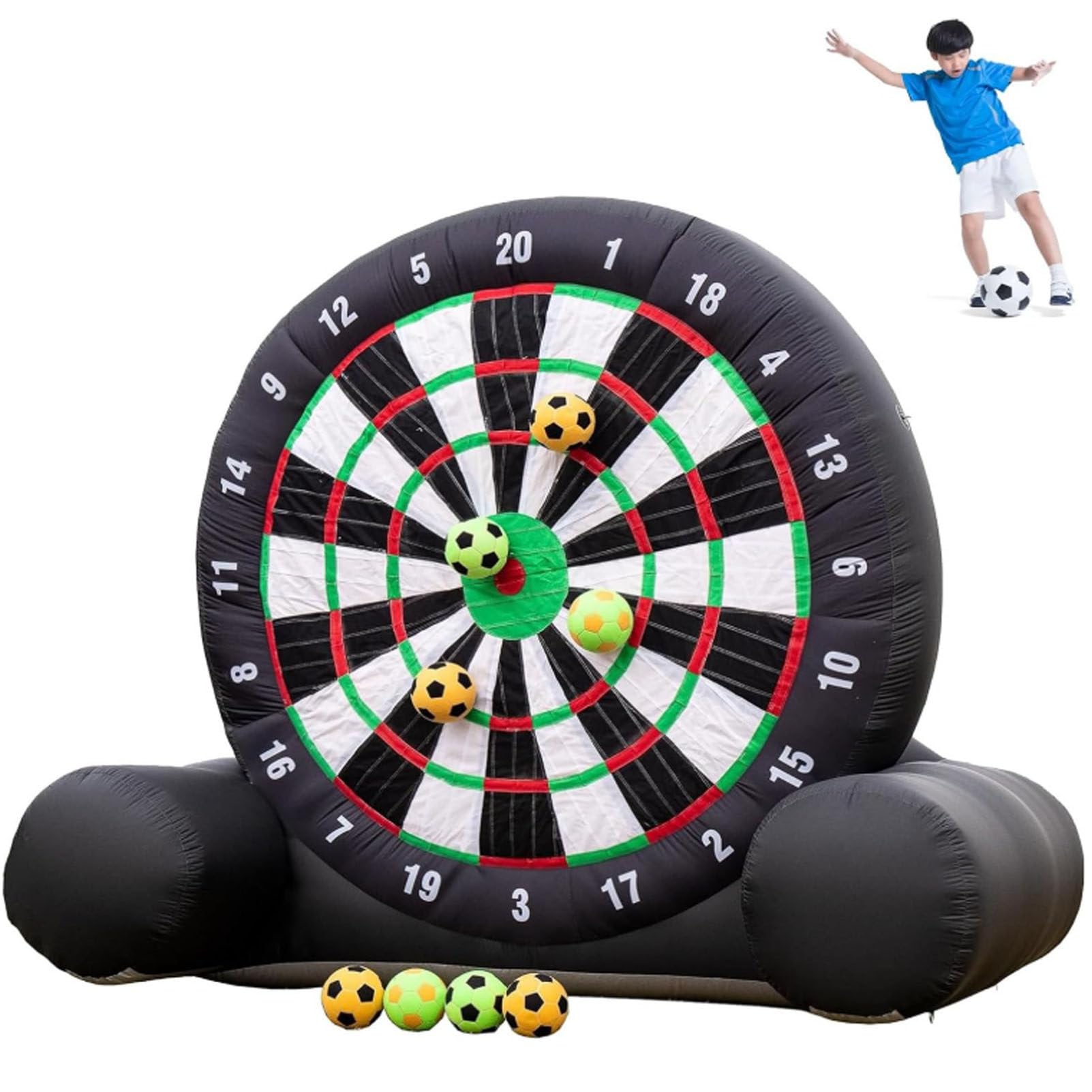 Cashwise Giant Inflatable Football Dartboard Game, Outdoor Inflatable Soccer Dart Board Kick Dart Board, Portable Soccer Training Aid with 8pcs Soccer Balls Blower ﻿ A-4M/13FT