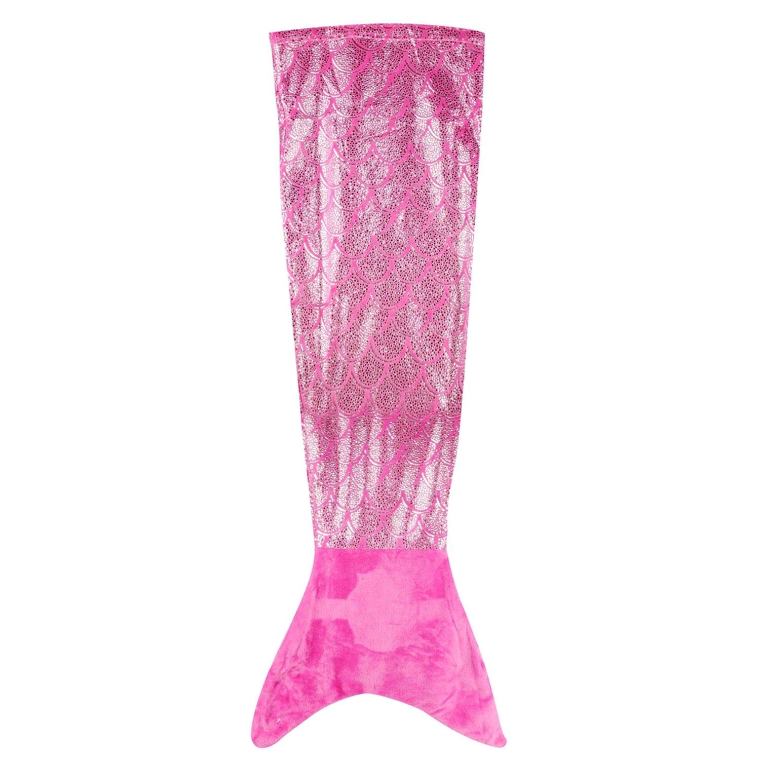 Plaid A Sirena Con Paillettes Reversibili - 56x132 Cm - Rosa Scintillante