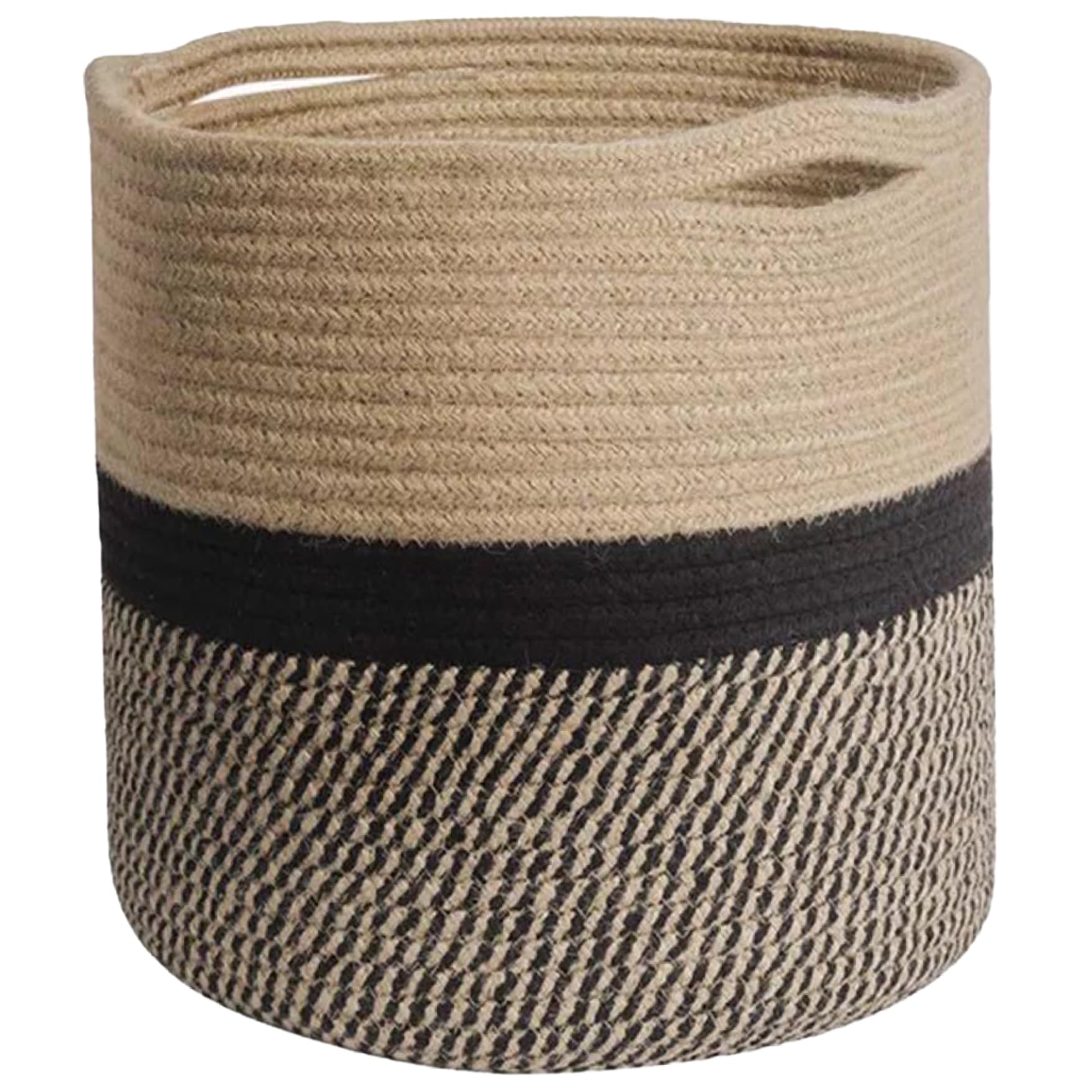 Wedhapy Plant Pots Plant Pots Cotton Rope Woven Planter Rustic Round 12in Basket with Handle Woven Basket for Gardening Laundry