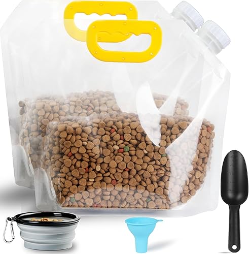 WOTTISH Contenedor de almacenamiento de alimentos para mascotas, bolsa de viaje de comida para perros, bolsa de almacenamiento de alimentos para