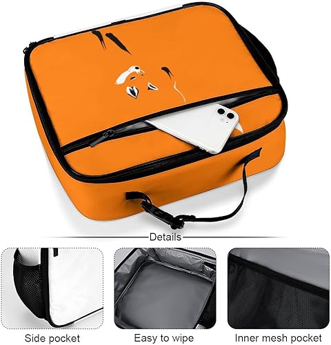 Miniatura 25 de Lonchera reutilizable con símbolo hippie colorido, bolsa de almuerzo aislada, bolsa enfriadora, contenedor de comida para mujeres, niños, niñas