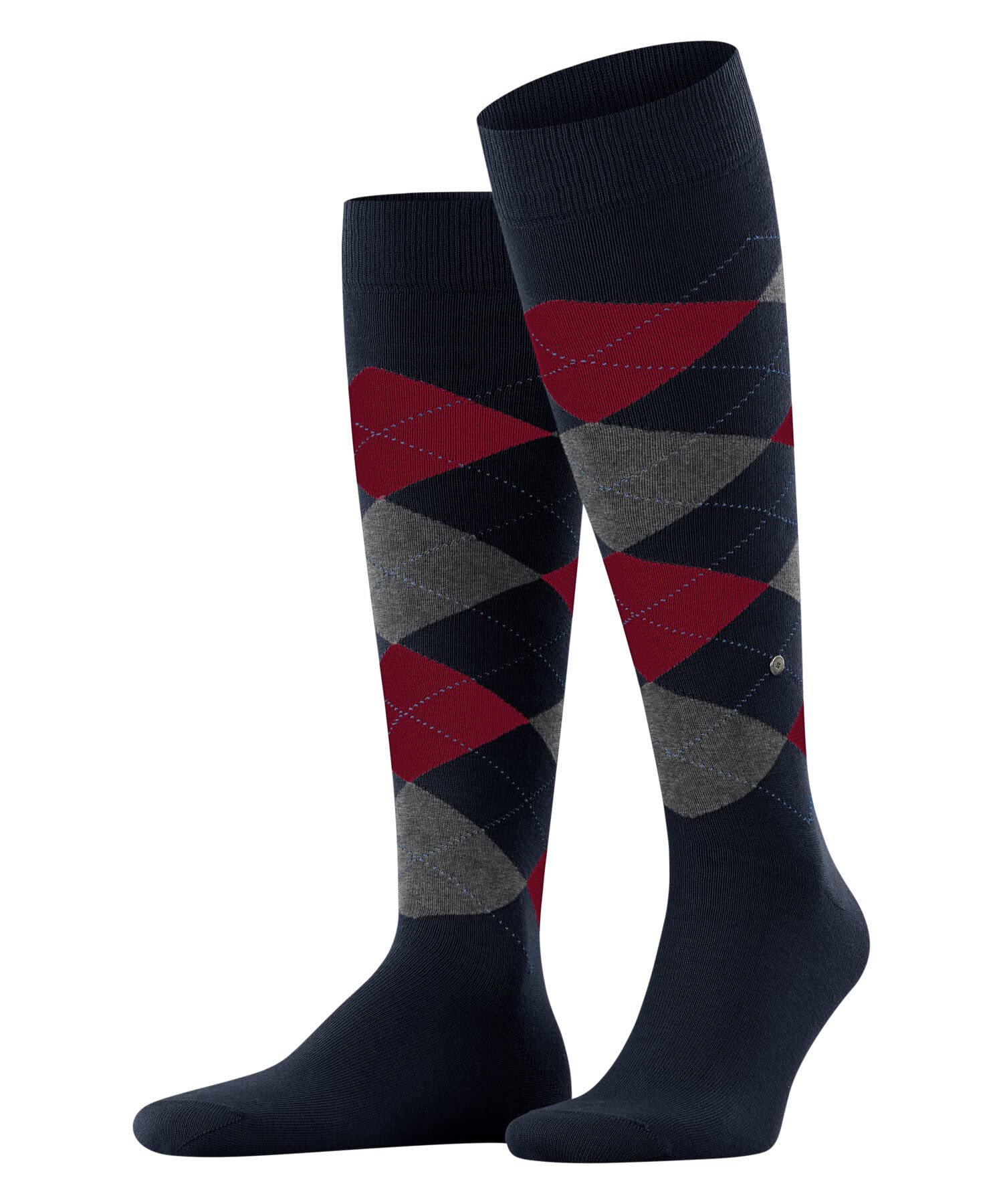 Burlington Men's King M Kh Cotton Long Patterned 1 Pair Knee-High Socks, Blue Marine 6120, 6.5-11