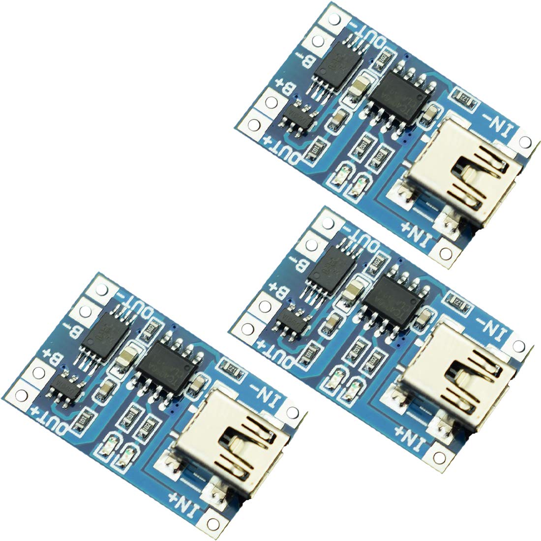 REES52 TP4056 Micro USB 5V 1A Lithium Battery Charging Protection Board TE585 Lipo Charger Module, Lithium Battery Charging Board, tp4056 Charging Module - Pack of 3-image-35
