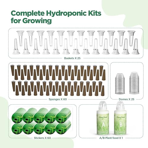 Miniatura 2 de LetPot 172 kits de cápsulas de semillas, esponjas de cultivo hidropónico, kit de cultivo hidropónico para cultivo hidropónico con 60 esponjas, 2
