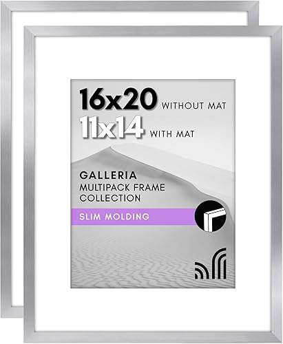 Vista 597 de Americanflat Portarretratos de 8 x 12 pulgadas con plexiglás pulido, juego de 2 portarretratos de 6 x 8 pulgadas con paspartú o para fotos de 8 x 12