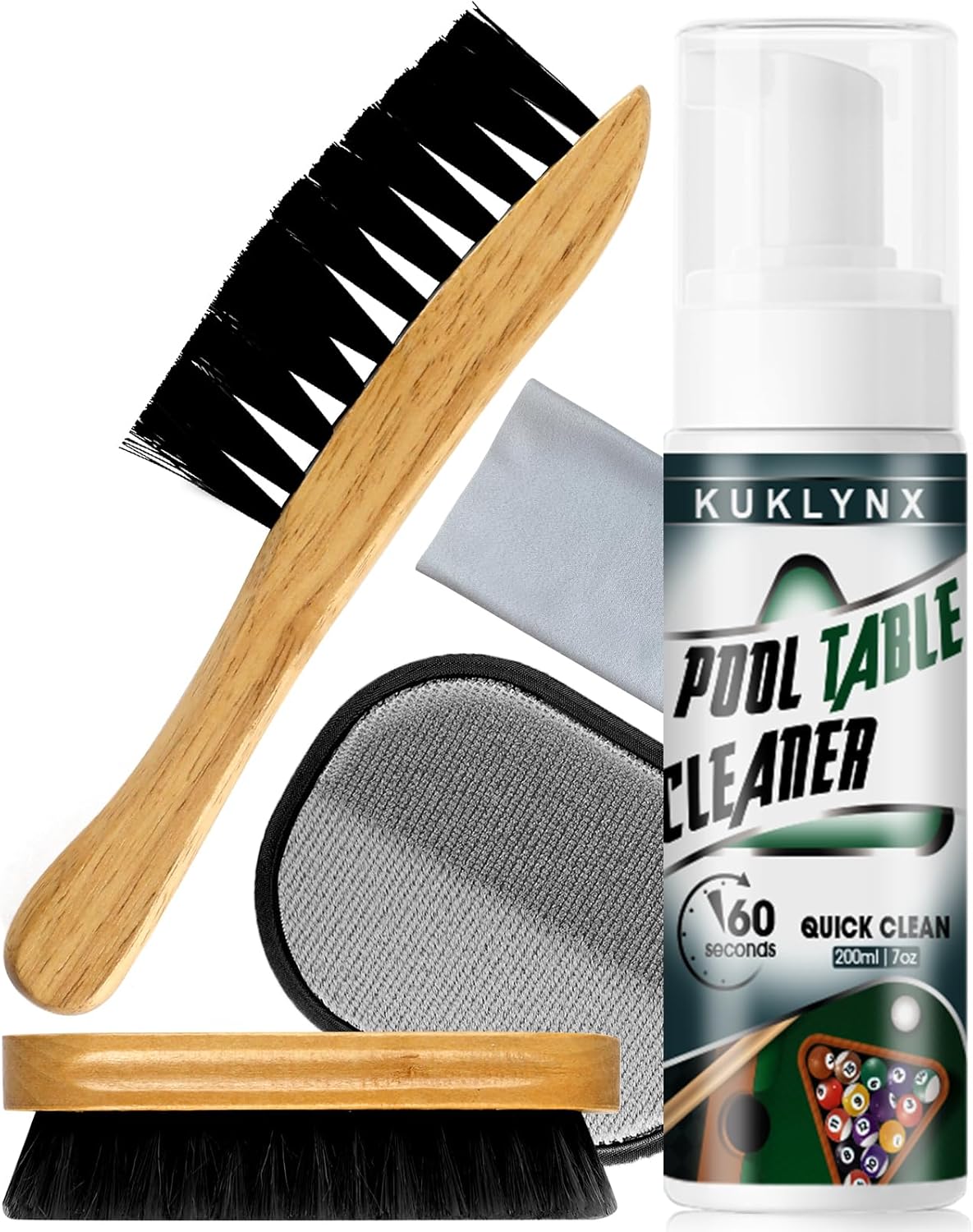 Foam Billiard Tables Cleaner Spray with 2 Pool Table Brushes, 1 Static Gloves, 1 Cloth – Essential Pool Table Cleaning Kit & Billiards Pool Table Accessories Kit for Billiards Players Foam Billiard Tables Cleaner Spray with 2 Pool Table Brushes, 1 Static Gloves, 1 Cloth – Essential Pool Table Cleaning Kit & Billiards Pool Table Accessories Kit for Billiards Players