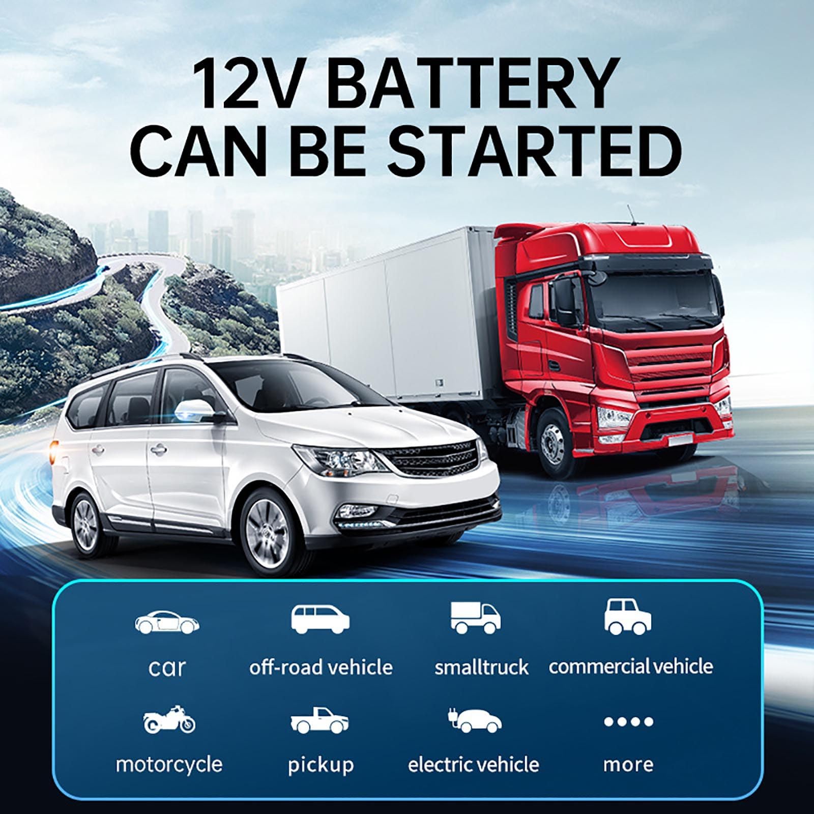 Caricabatteria per Auto con Avviamento di Emergenza 10400 mAh,Alimentatore Booster per Batteria Automatica, 12v 1a,Impermeabile + Luce di Emergenza a LED,Adatto per Auto/Camion/Moto