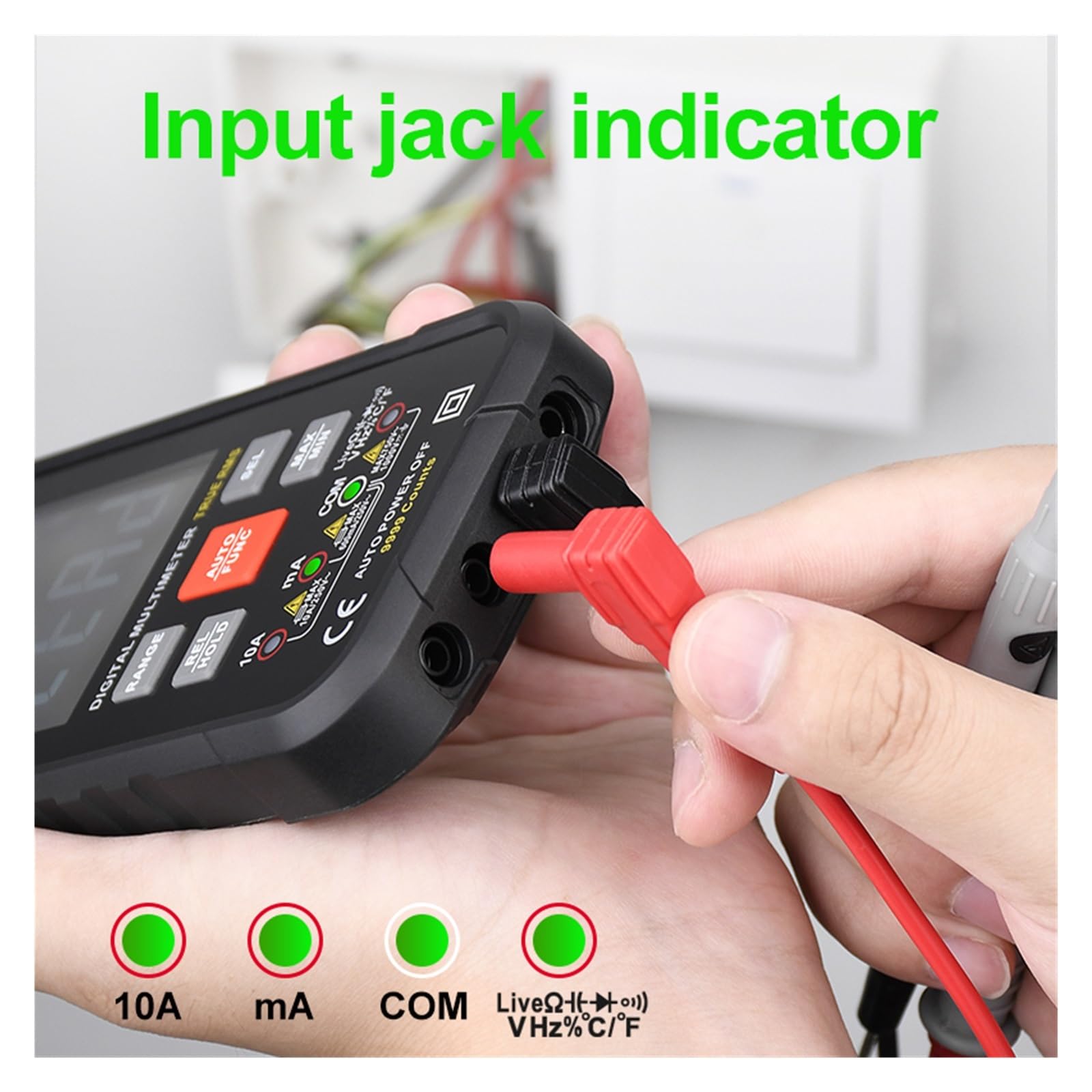 Inteligentny Multimetr Cyfrowy Profesjonalny Automotive Teste 1000V AC DC Ohm Pojemnościowy Tester Temperatury Szybko Dokładnie Łatwy Odczyt(HT126B)