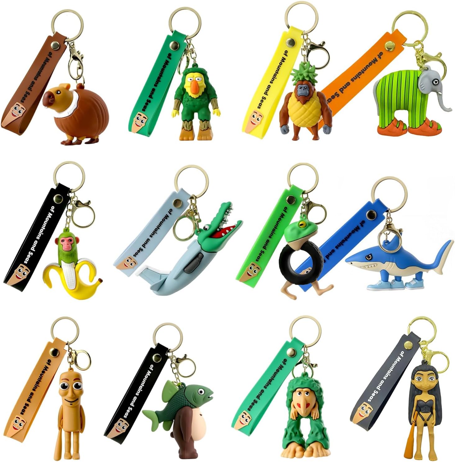 AI Inspired Italian Brainrot Animals Tung Tung Sahur And Tralalero Tralala Action Figure Wrist Strap KeyChains