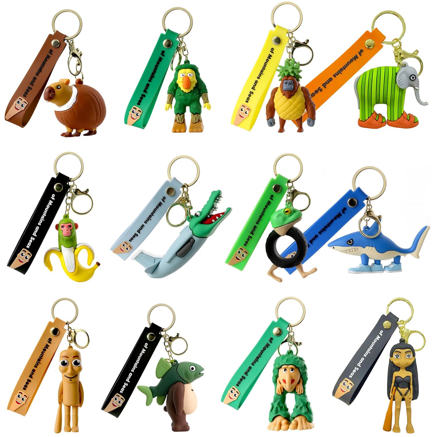 AI Inspired Italian Brainrot Animals Tung Tung Sahur And Tralalero Tralala Action Figure Wrist Strap KeyChains