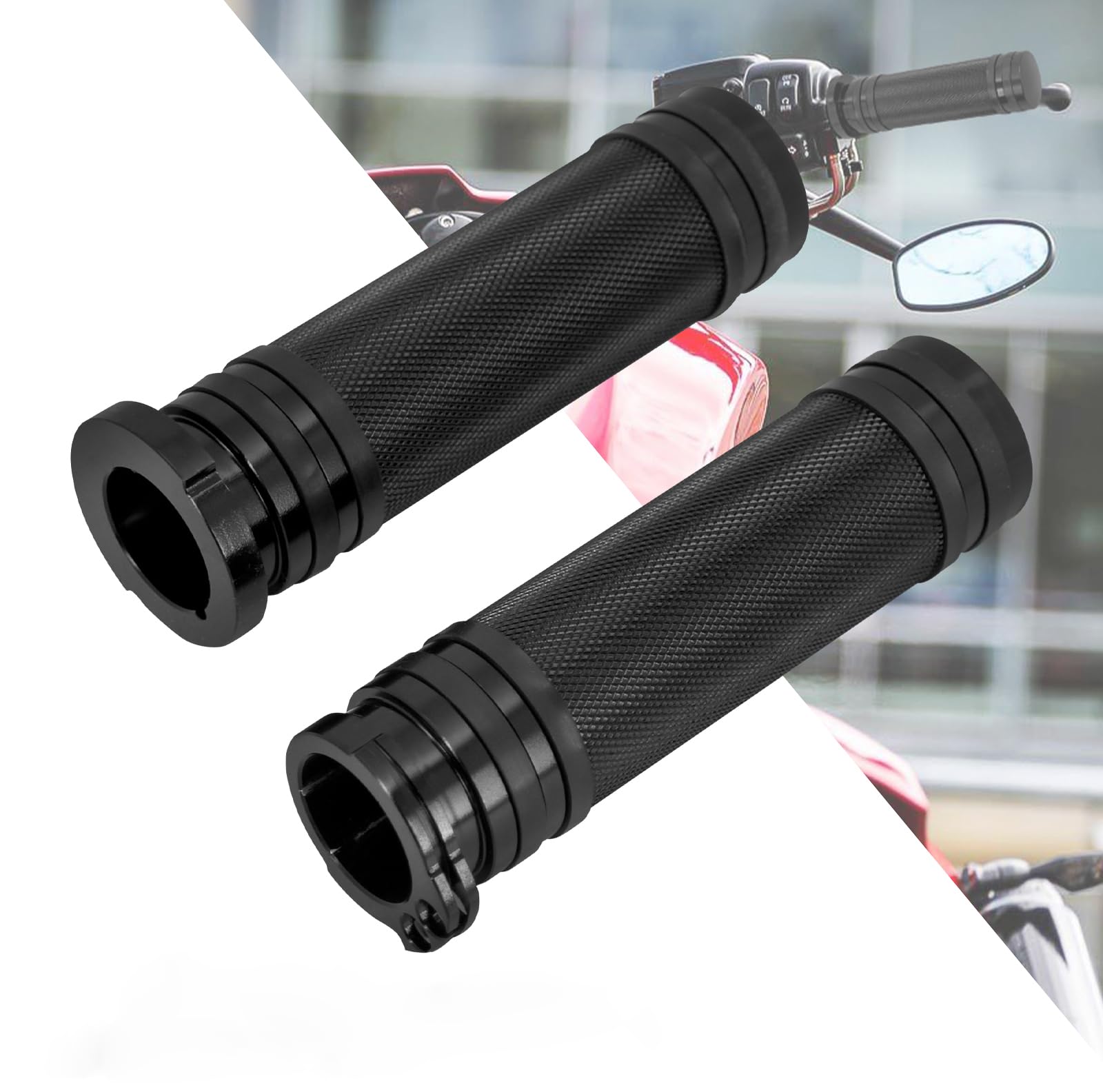 Motorcycle 1" 25mm Black Aluminum CNC Handle Bars Hand Grips Fit for Harley Sportster Touring Dyna Softail Custom