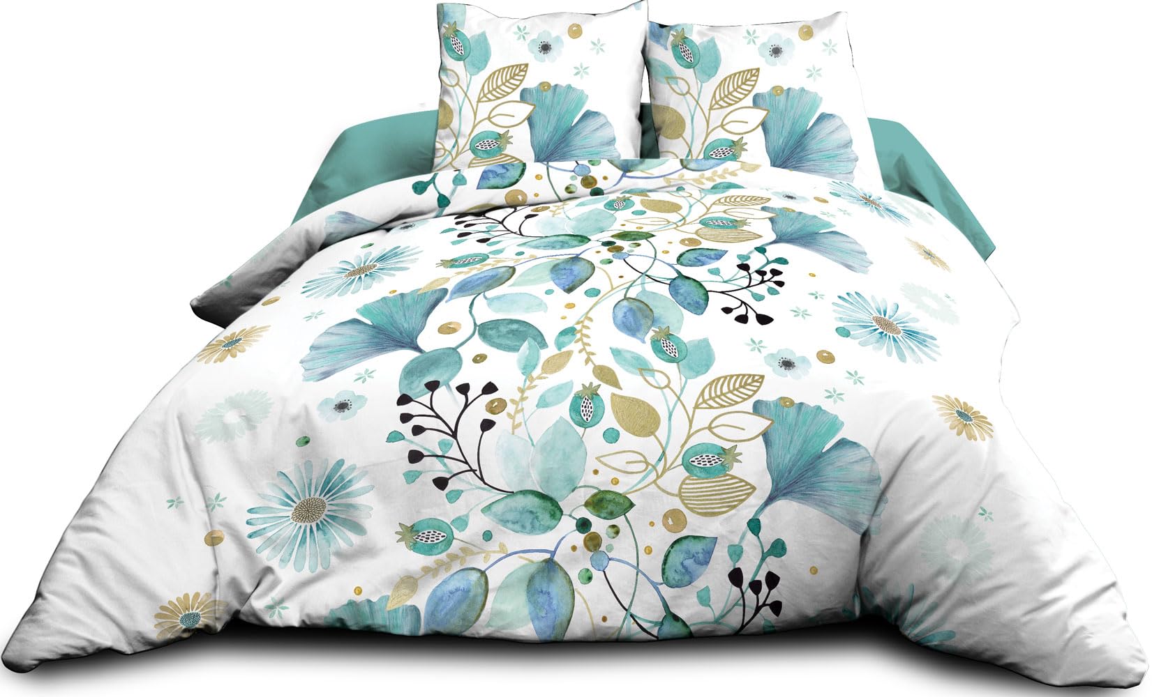 Bloom - Funda nórdica de 220 x 240 cm y 2 Fundas de Almohada, algodón Puro de 57 Hilos