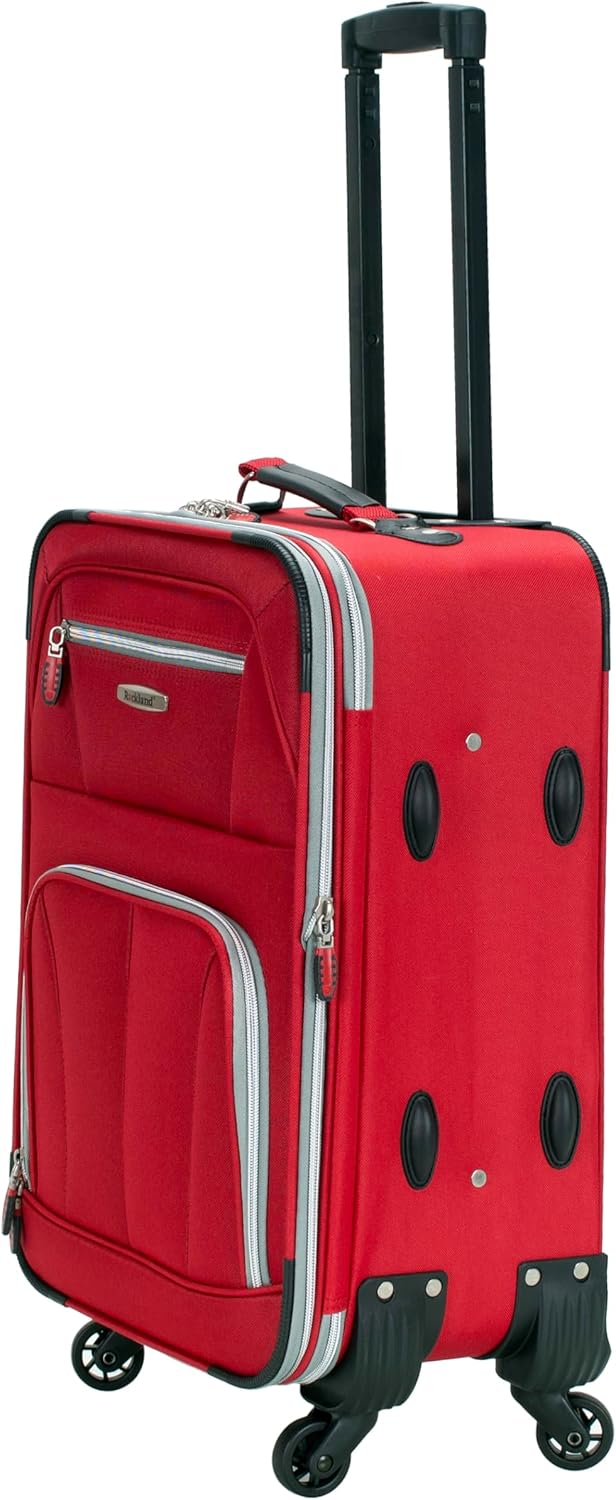 rockland pasadena expandable spinner carry-on 19", red 19" red