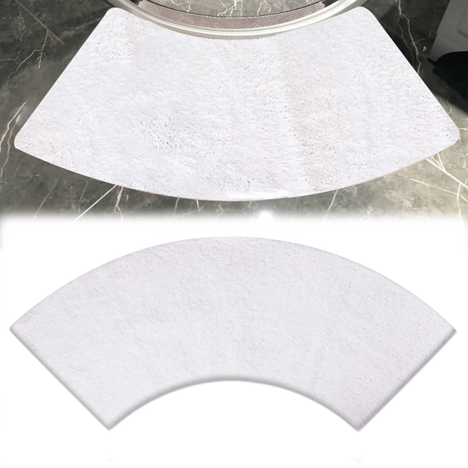 Alfombra de baño de microfibra antideslizante y esponjosa de 45 x 110 cm, alfombra de ducha suave de secado rápido, lavable, perfecta para uso doméstico y hotel, elegante diseño blanco