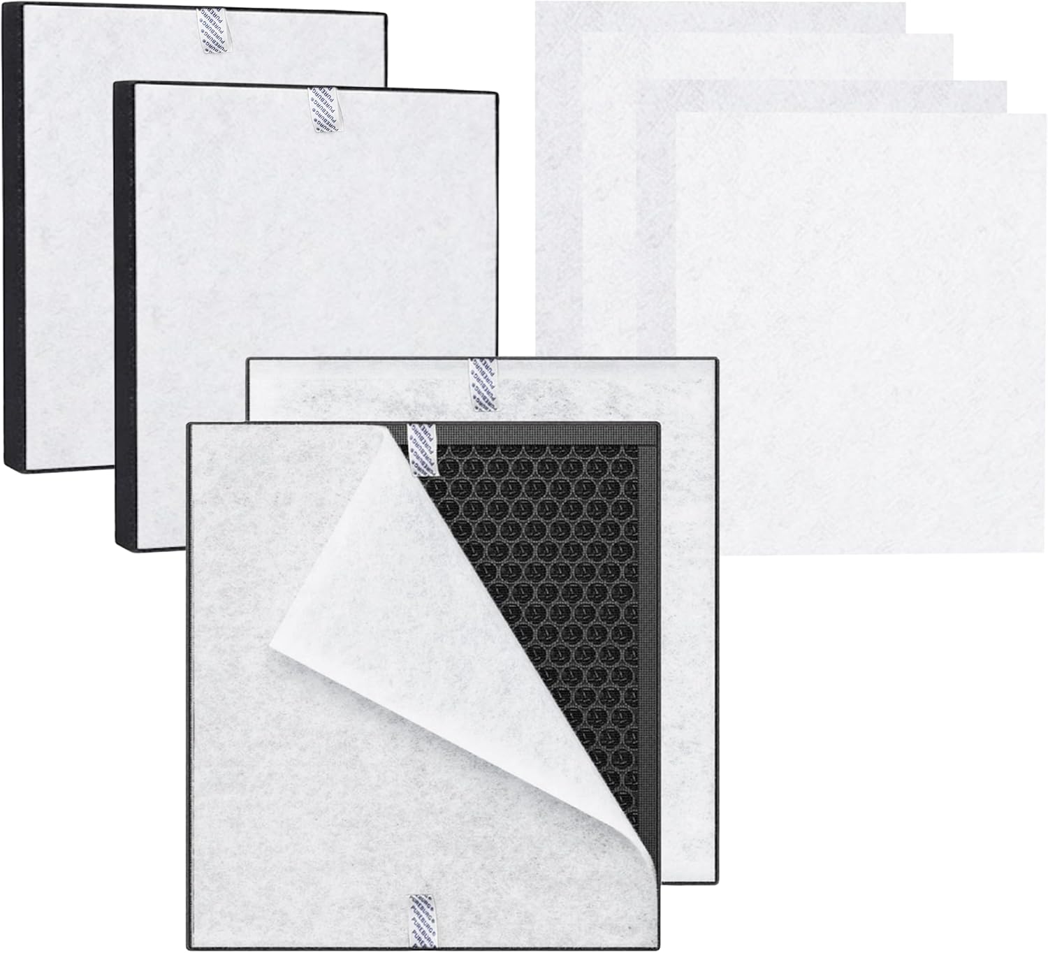 PUREBURG Replacement Filter Compatible with Mooka PR1 Air Purifier, 4-Pack