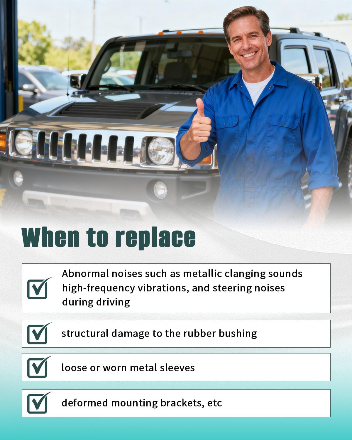 Polyurethane Front Differential Side Mount Bushings Set Kit Fit for Hummer H3 2006 2007 2008 2009 2010 Black