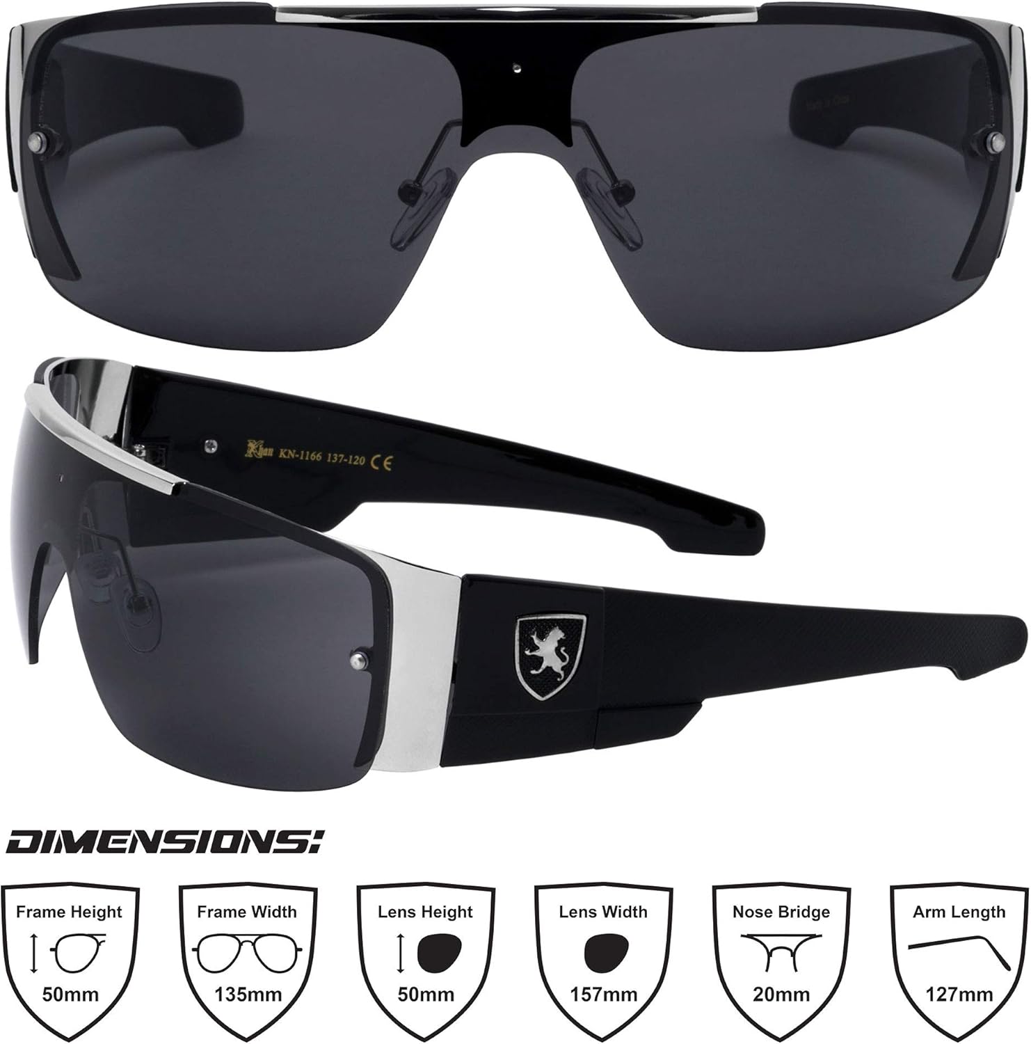 Khan Wedge - Rimless One Piece Shield Sunglasses