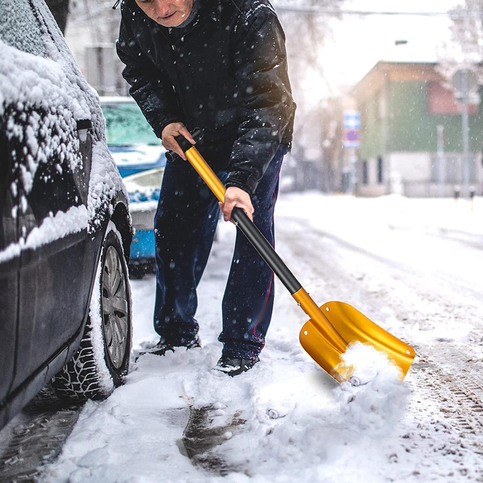 Amazon.co.jp: スコップ 雪かき 折りたたみ 軽量 シャベル 雪 ショベル 