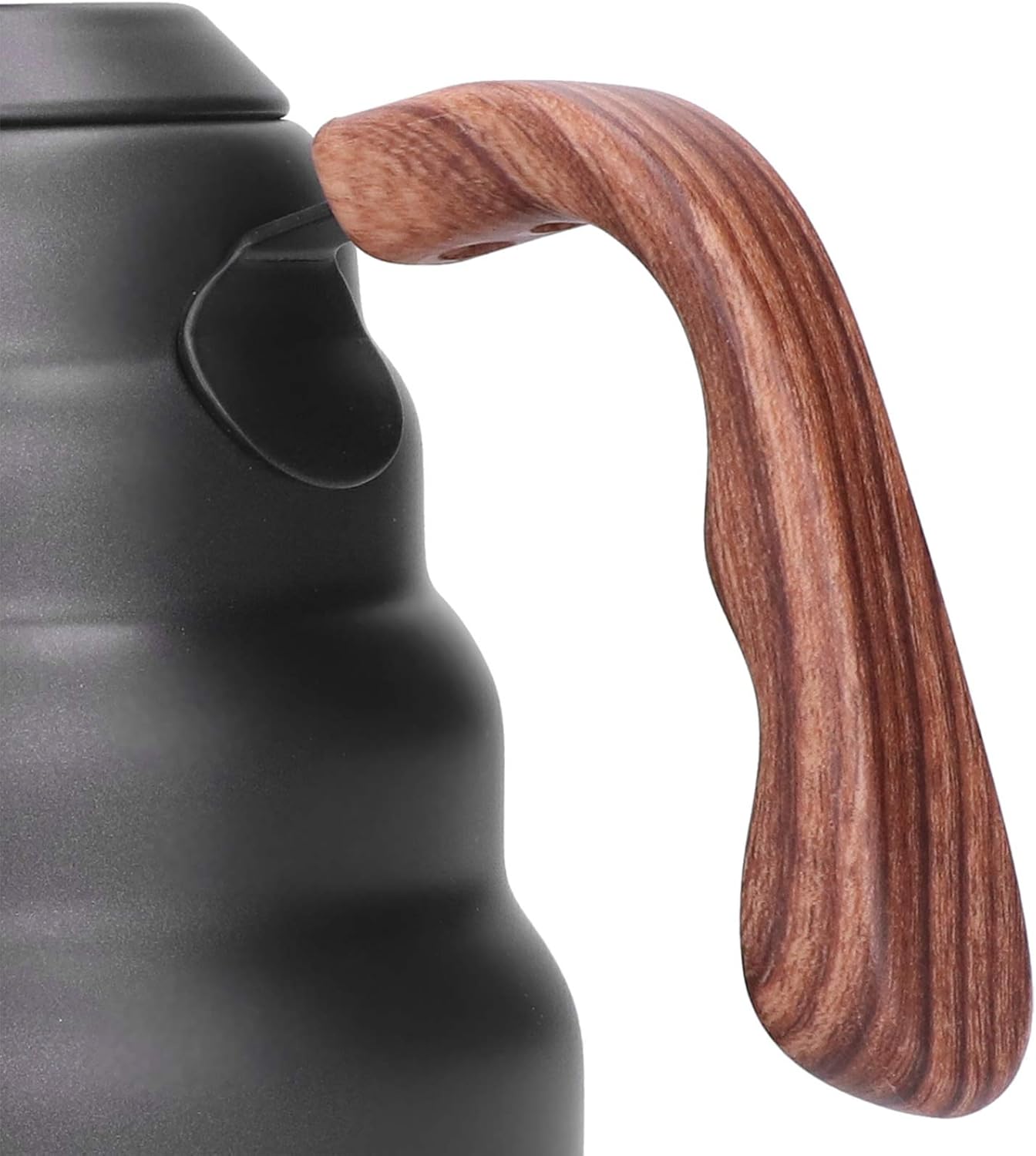 Ymiko 1.2L Stainless Steel Gooseneck Coffee Kettle, Pour Over Coffee Pot with Thermometer and Wood Handle, for and Tea Brewing
