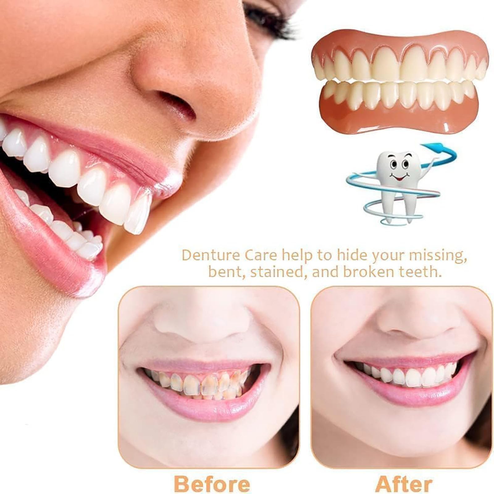 Biancat Greatfit Kit de 5 cordes dentaires en silicone Yunpso - Kit de tendage dentaire en silicone naturel et confortable - Veneers inférieurs et doux - Pour rendre votre sourire plus confiant