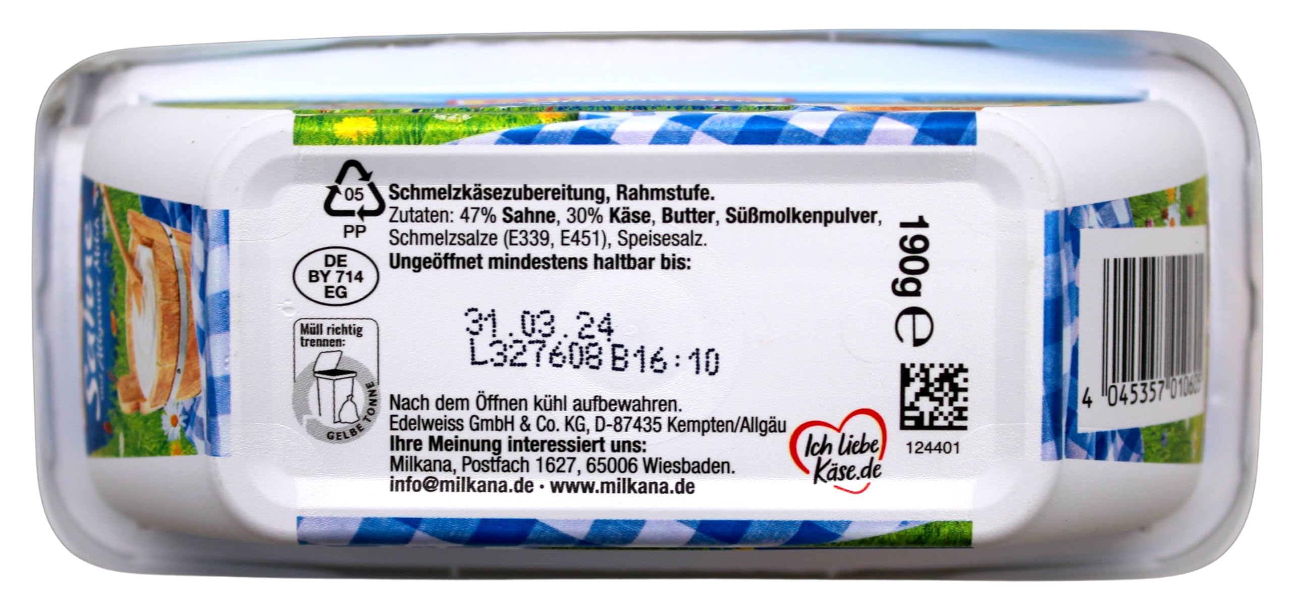 Milkana Sahne Schmelzkäse, 8er Pack (8 x 190g)