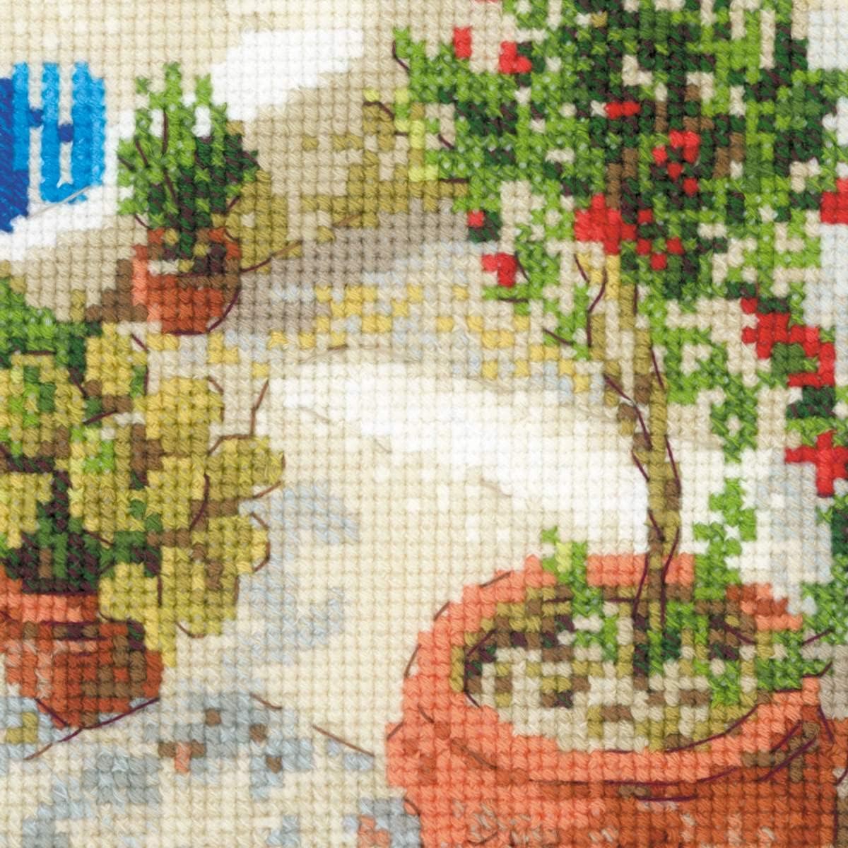 RIOLIS - Santorini 1644, Cross Stitch Kits 15,75" x 11,81", Cross Stitch Kits for Beginners & Advanced, Crossstitching Kit Adult, Embroidery Counted Stitching Kit