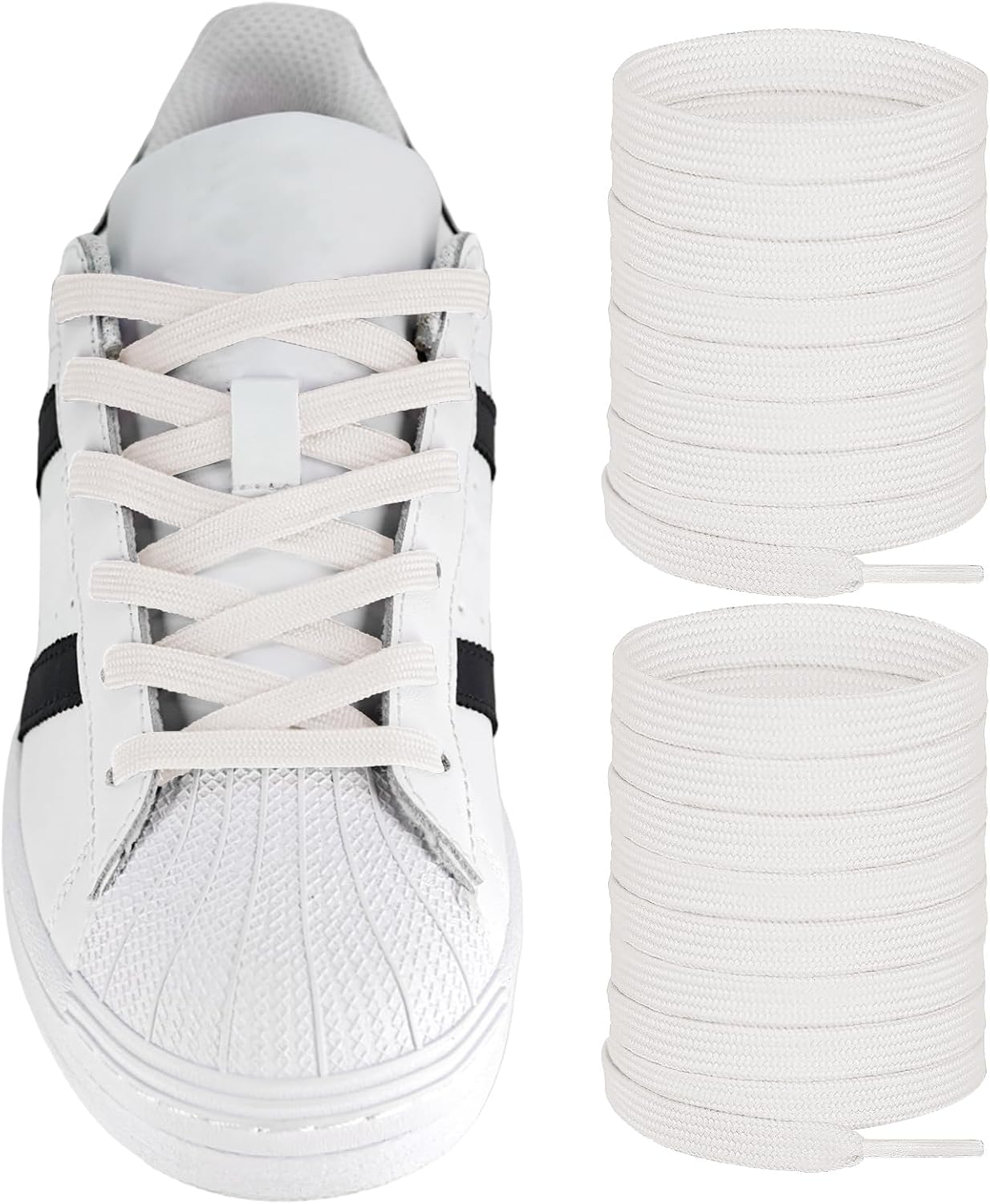 UamGlsob Shoelaces for Superstar/Samba/Grand Court/Gazelle Sneakers, 5/16"(8mm) Athletic Shoe Strings Replacement Laces