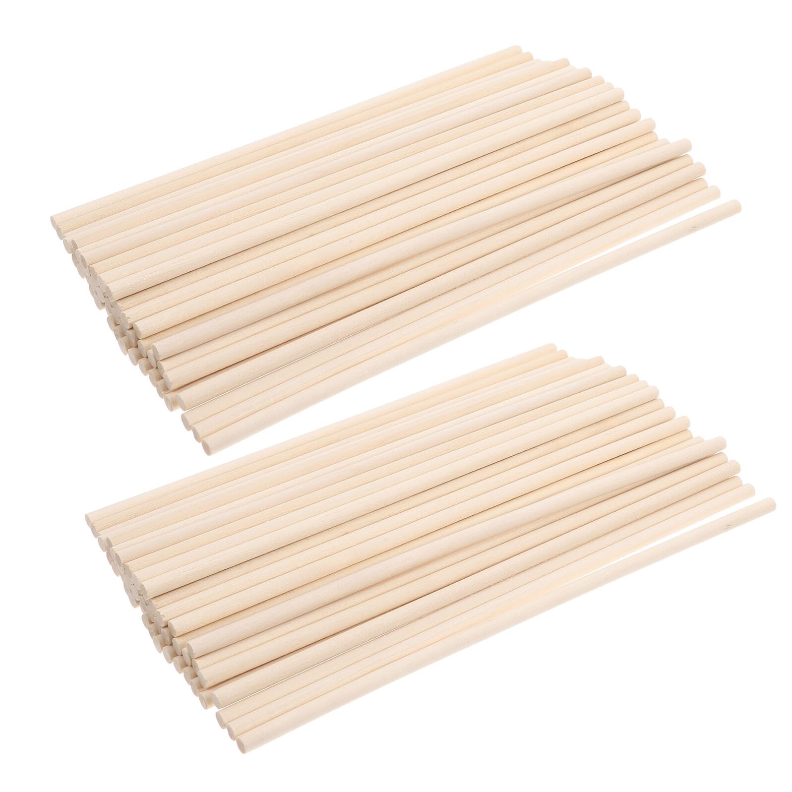 Holibanna 150piezas Palitos de Madera Hechos Mano Varillas de Madera Redondas sin Terminar Palitos de Helado para Manualidades Decoración de Tartas Pasadores Naturales para Manualidades