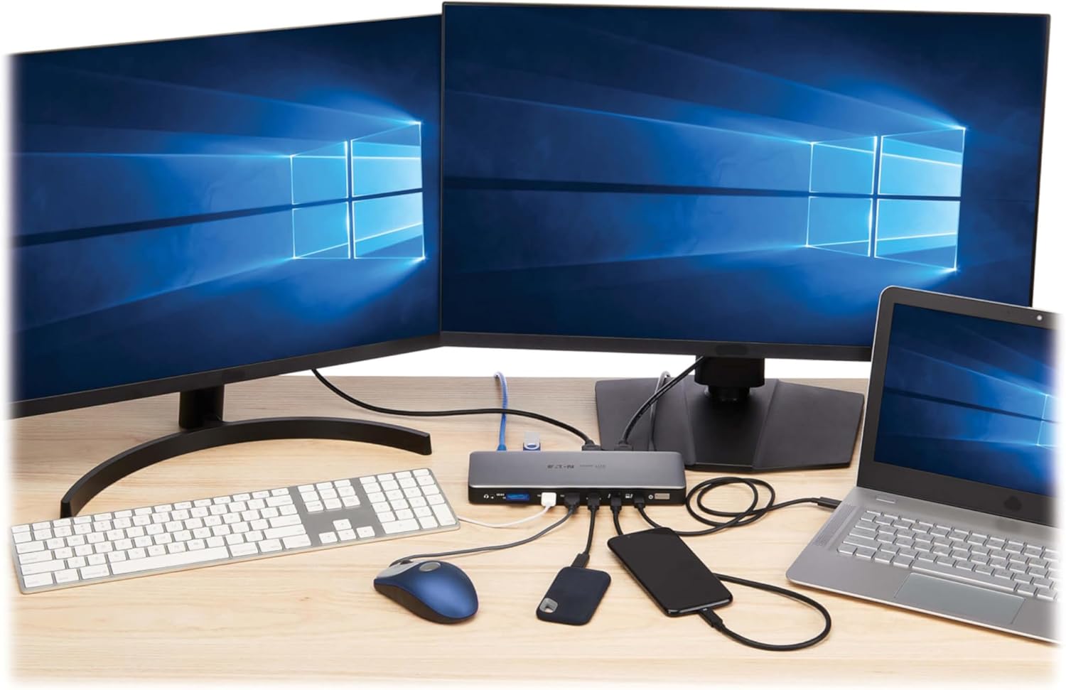 Eaton Tripp Lite Series MTB4-DOCK01A Thunderbolt 4 Dock Laptop Docking Station Dual Monitor, HDMI 8K 60Hz or 4K 144Hz - Audio, SD Card, 2X USB-C (1x TB 4), 4X USB-A, 2.5 Gb Ethernet, 96W PD Charging