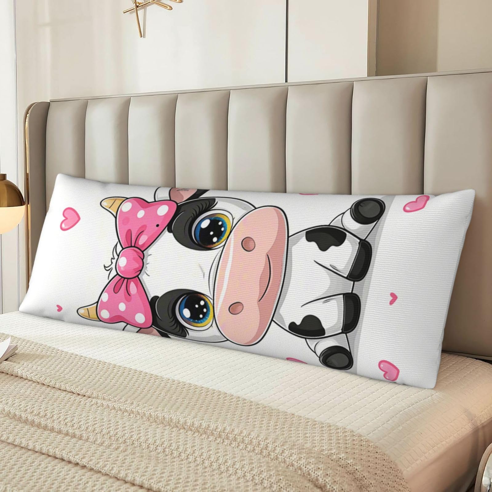 Cute Cows Body Pillow Cover with Hidden Zipper 54"X20",Ultra Soft Microfiber Long Pillow Case Decorative Bedding Pillowcase Cushion Cover Cases for Bedroom Couch Sofa,Home Gifts