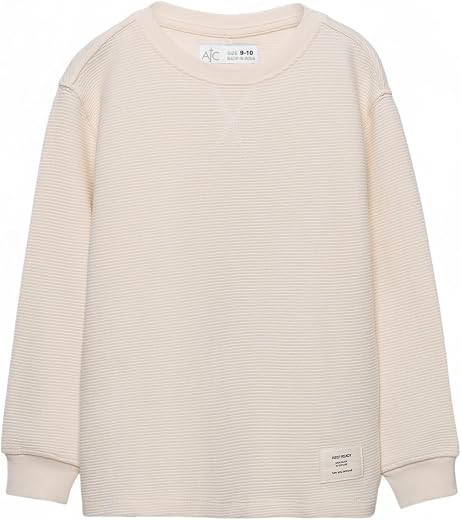Alan Jones Clothing Boys Corduroy Full Sleeve T-Shirt | Age 5-16 Years | Round Neck, Cuffed Hems, Regular Fit