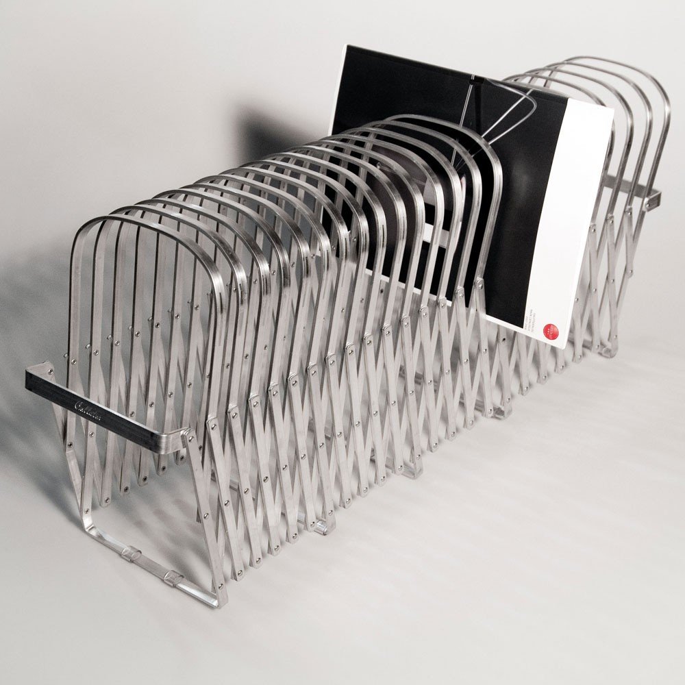 Radius Collator 10 Fächer Zeitungshalter – Moderner Zeitschriftenhalter aus Aluminium, variabler Zeitungsständer mit 10, 12 oder 18 Fächern, Wandhalterung oder Standmodell für Bad, Küche & Büro