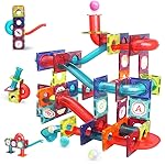 Magnetic Tiles,125 Piece Pipe Magnetic Blocks for Toddlers, 3D Clear Magnets Toys, STEM Toy Children Magnetic Tiles Building Set for Kids Boys Girls Age 3 4 5 6 Year Old 3