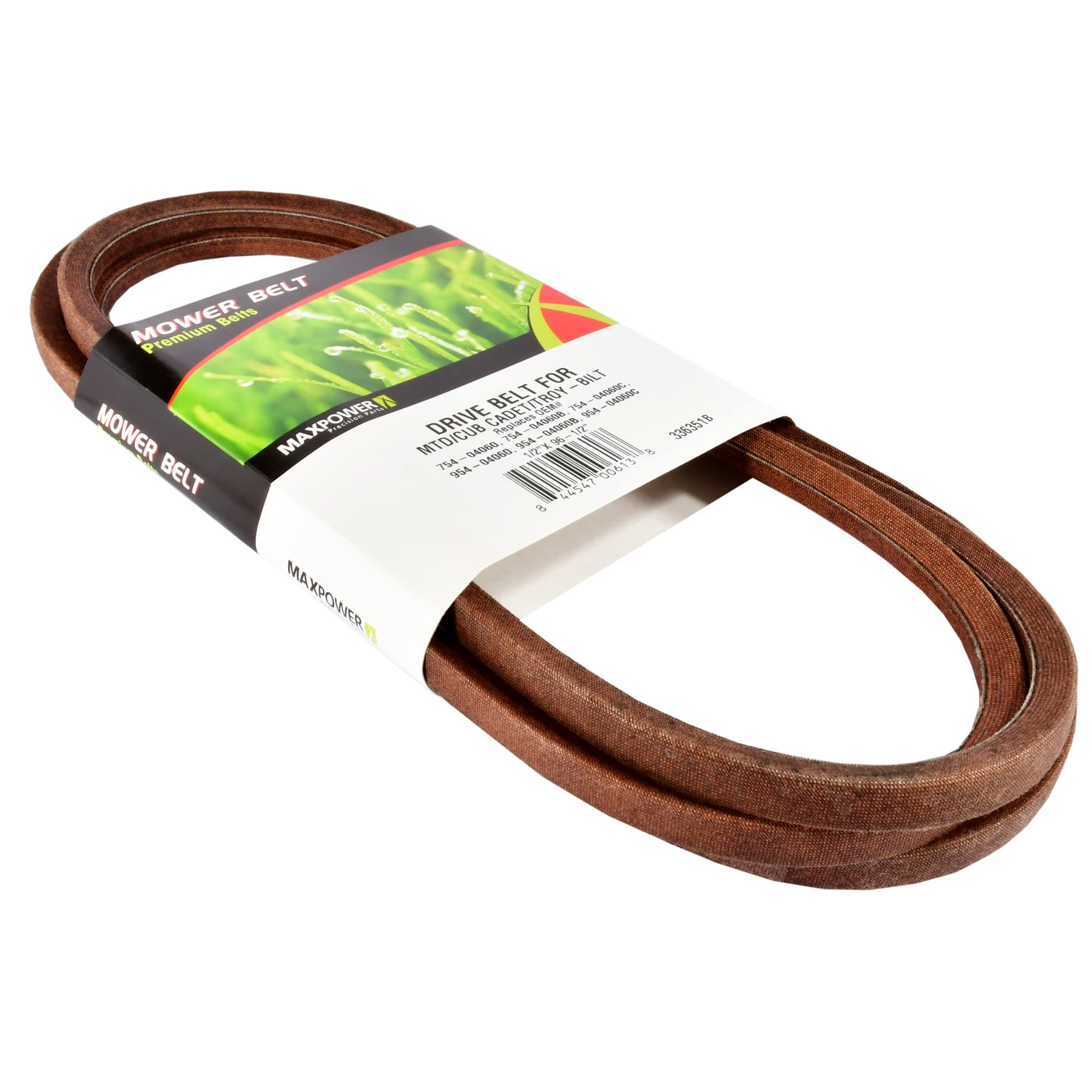Maxpower 336351B Deck Drive Belt for 42” MTD/Cub Cadet/Troy-Bilt, Replaces OEM No. 754-04060, 754-04060B, 754-04060C, 954-04060, 954-04060B, 954-04060C