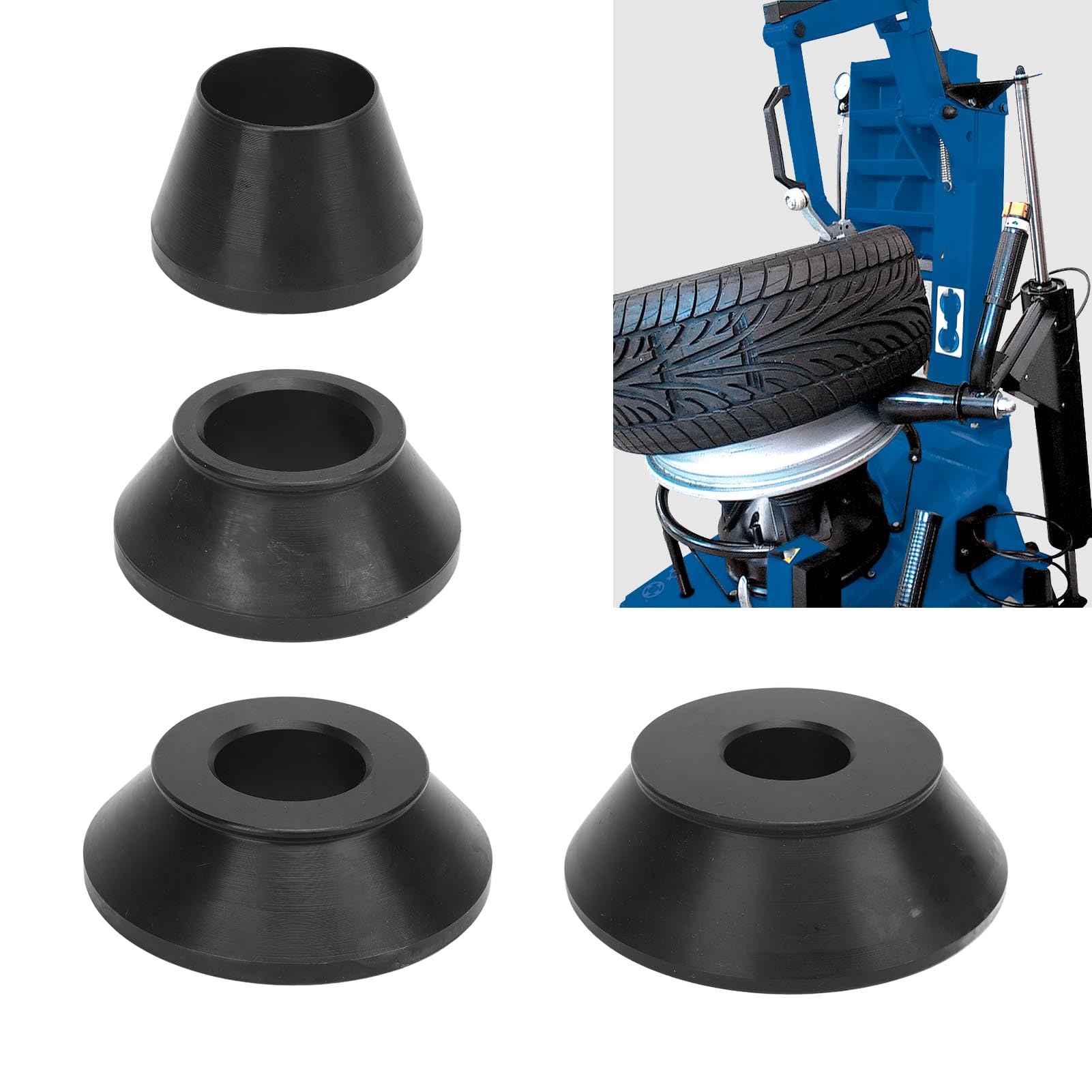 Ausla Machine à équilibrer Les Pneus, en Métal, Manuel, Changeur de Pneus, Cône de Centrage, Jeu de Cônes 38 Mm, pour Arbre D'équilibrage de Roue, SUV, Camion, Caravane avec Trous de