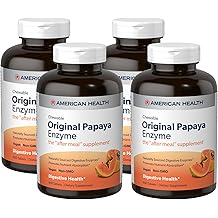 American Health Original Papaya Enzyme - 600 Chewable Tablets, Pack of 4 - The After-Meal Supplement - Non-GMO, Vegan - 800 Total Servings