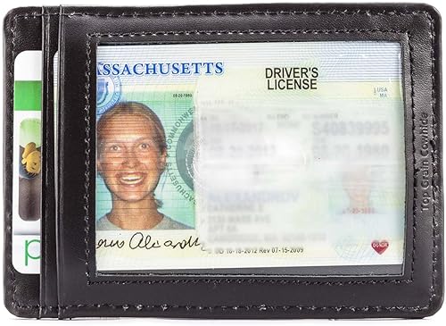 Miniatura 4 de Big Skinny Cartera delgada magnética de cuero para hombre con capacidad para hasta 12 tarjetas color negro