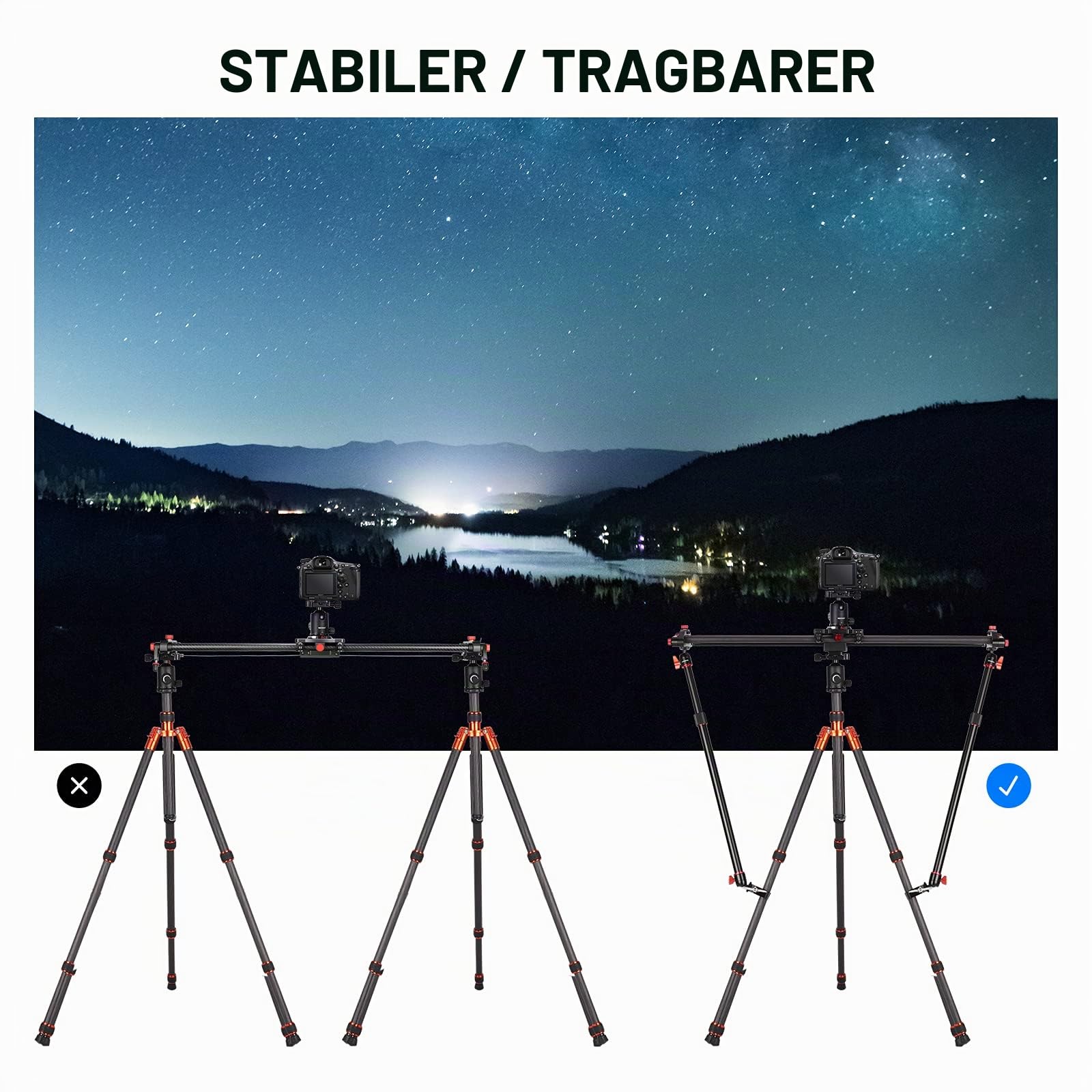 Neewer Kamera Slider Stützarm 2 Pack Verstellbarer Stativ-Stabilitätsarm zur Erhöhung der Stabilität aus Aluminiumlegierung – Bild 7