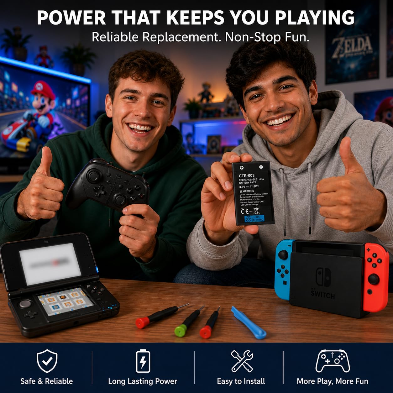 Amazon.co.jp: WirelessFinest CTR-003 バッテリー Nintendo Switch